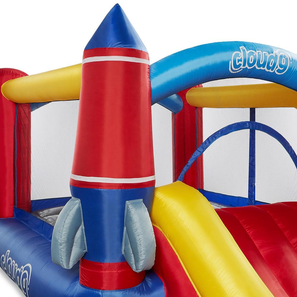 Cloud 9 Rocket Theme Inflatable Bounce House with Slide
