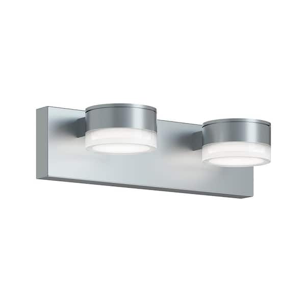 AFX Emma 16 in. 2 Light Satin Nickel LED Vanity Light