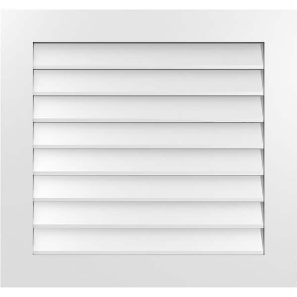 Ekena Millwork 32 in. x 30 in. Vertical Surface Mount PVC Gable Vent: Decorative with Standard Frame