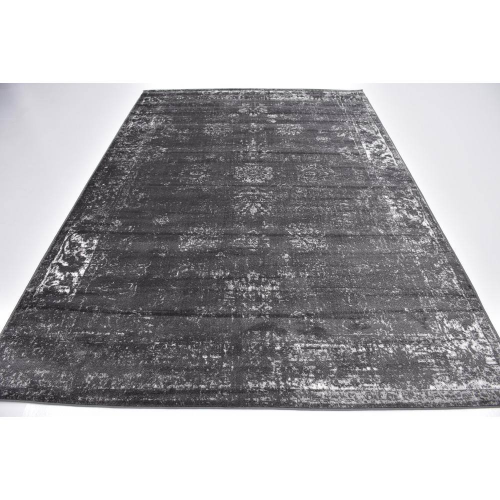 Dark Gray Rectangular Stain-Resistant Synthetic Area Rug