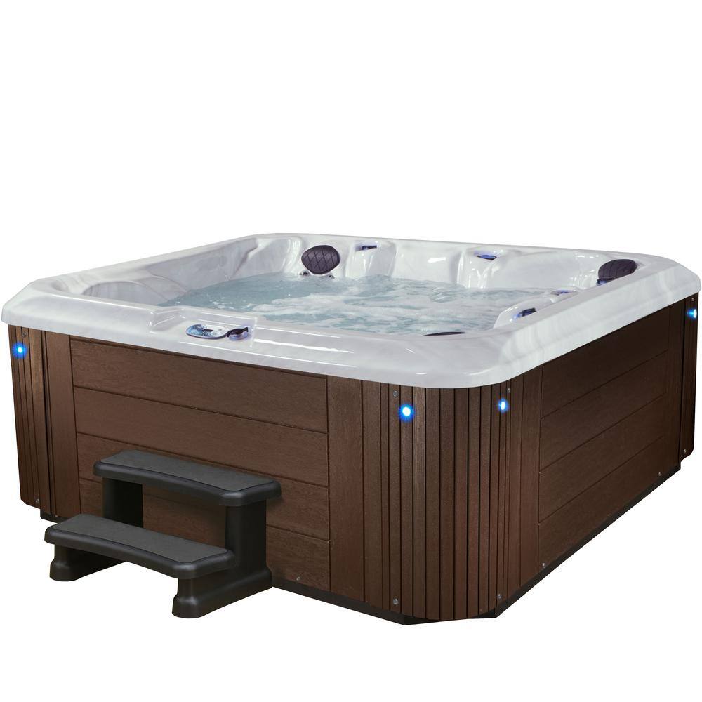 Grand Banks 6-Person Espresso Acrylic Hot Tub with LED Lighting
