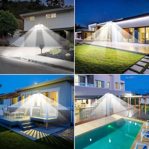 Adewalk 65-Watt 6500 Lumens 270° White Motion Activated Outdoor