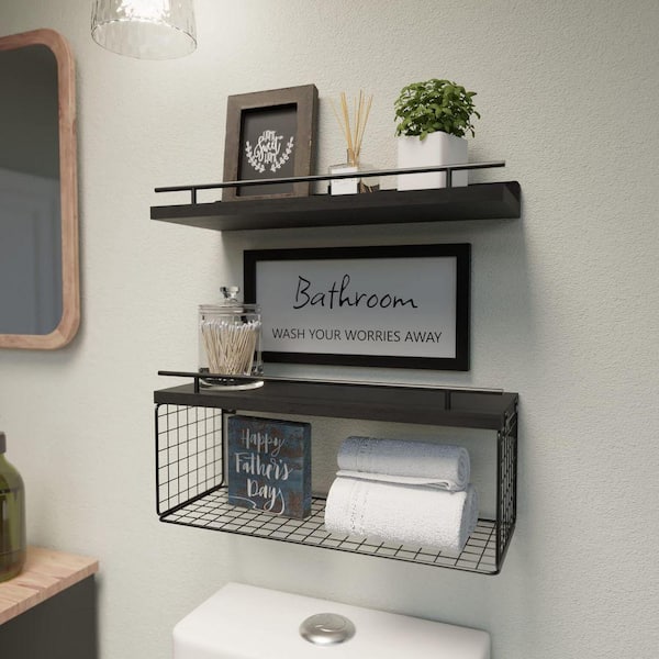 15.7 in. W x 6 in. D Floating Shelves for Bathroom Wall Decor Sign
