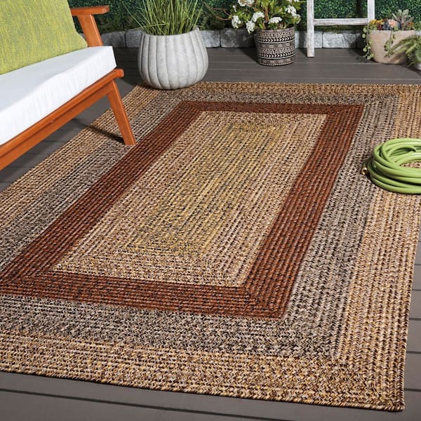SAFAVIEH Braided Brown/Gold 6 ft. x 9 ft. Machine Washable Solid SAFAVIEH Braided Brown/Gold 6 ft. x 9 ft. Machine Washable Solid