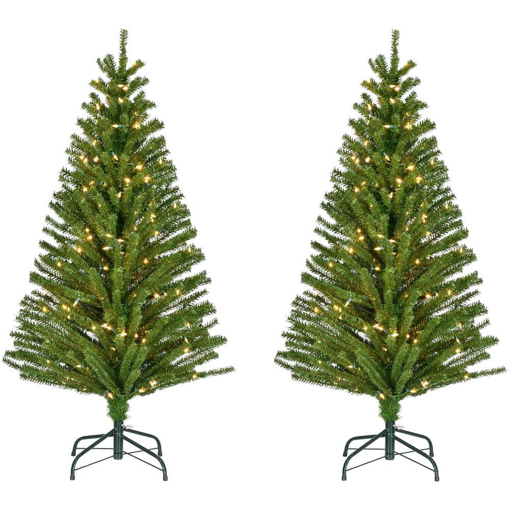 5 ft. Downswept Fir Artificial Christmas Tree with Warm White LED Lights (S