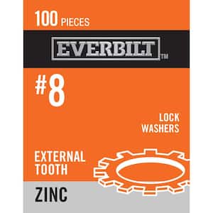 #8 Zinc-Plated Steel External Tooth Lock Washer (100-Piece per Pack)
