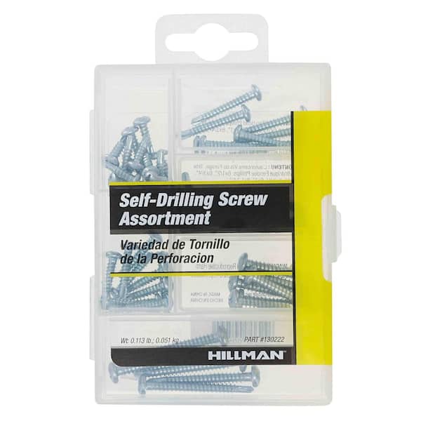 Hillman Zinc Pan Head Self Drilling Screw Assorted Kit (48-Pack)