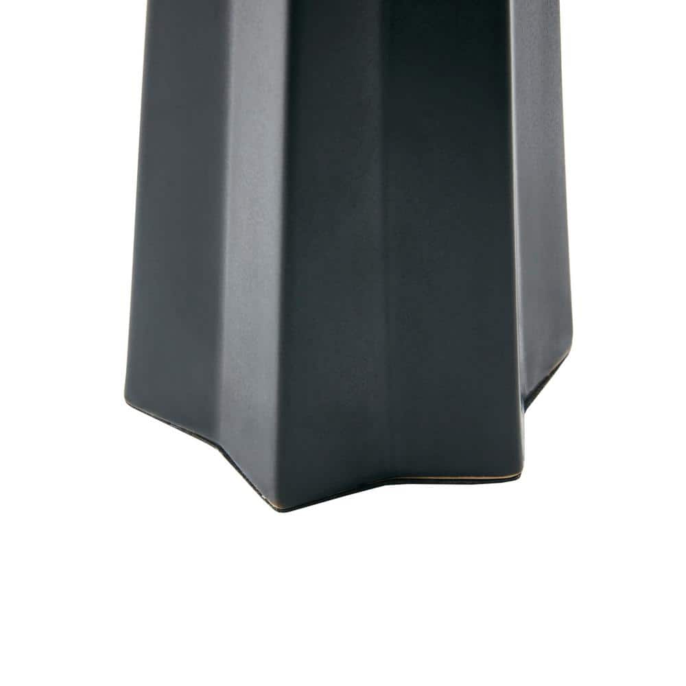 Athena Matte Black Geometric Ceramic Table Lamp with Drum Shade
