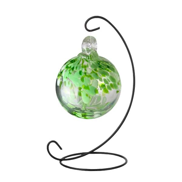Dale Tiffany Tree Of Life 3 in. Multi-Color Celtic Hand-Blown Glass Ball with Antique Bronze Finish Metal Stand
