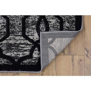 Platinum Iron Gate Grey and Black 7 ft. 6 in. x 9 ft. 6 in. Area Rug