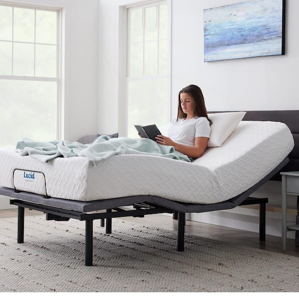 Lucid Comfort Collection Queen Advanced Bed Base with Wireless Remote  LUL6LPQQAB - The Home Depot