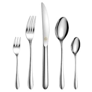 60-Piece Silver Stainless Steel Flatware Set (Service for 12)