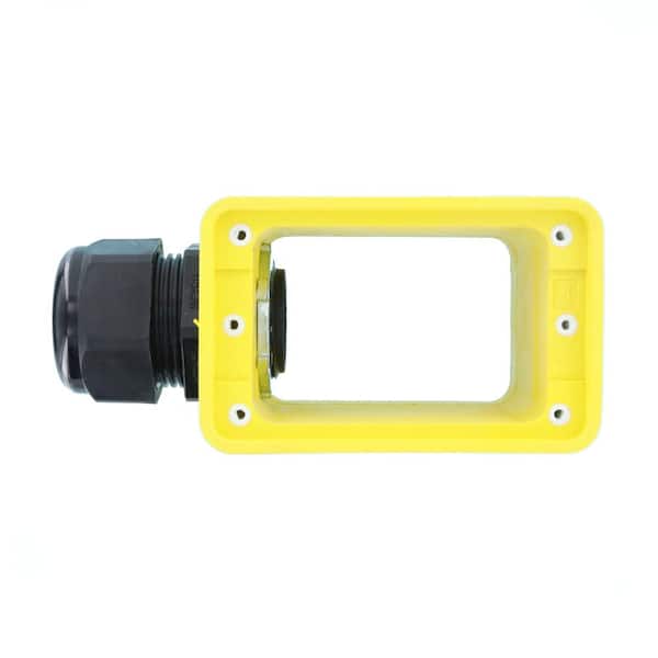 Yellow Two-Gang 1.000-Inch Cable Diameter 0.590-Inch Leviton 3200-2Y Portable Outlet Box Standard Depth Pendant Style 