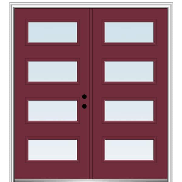 MMI Door 72 in. x 80 in. Celeste Left-Hand Inswing 4-Lite Clear Low-E Painted Fiberglass Smooth Prehung Front Door