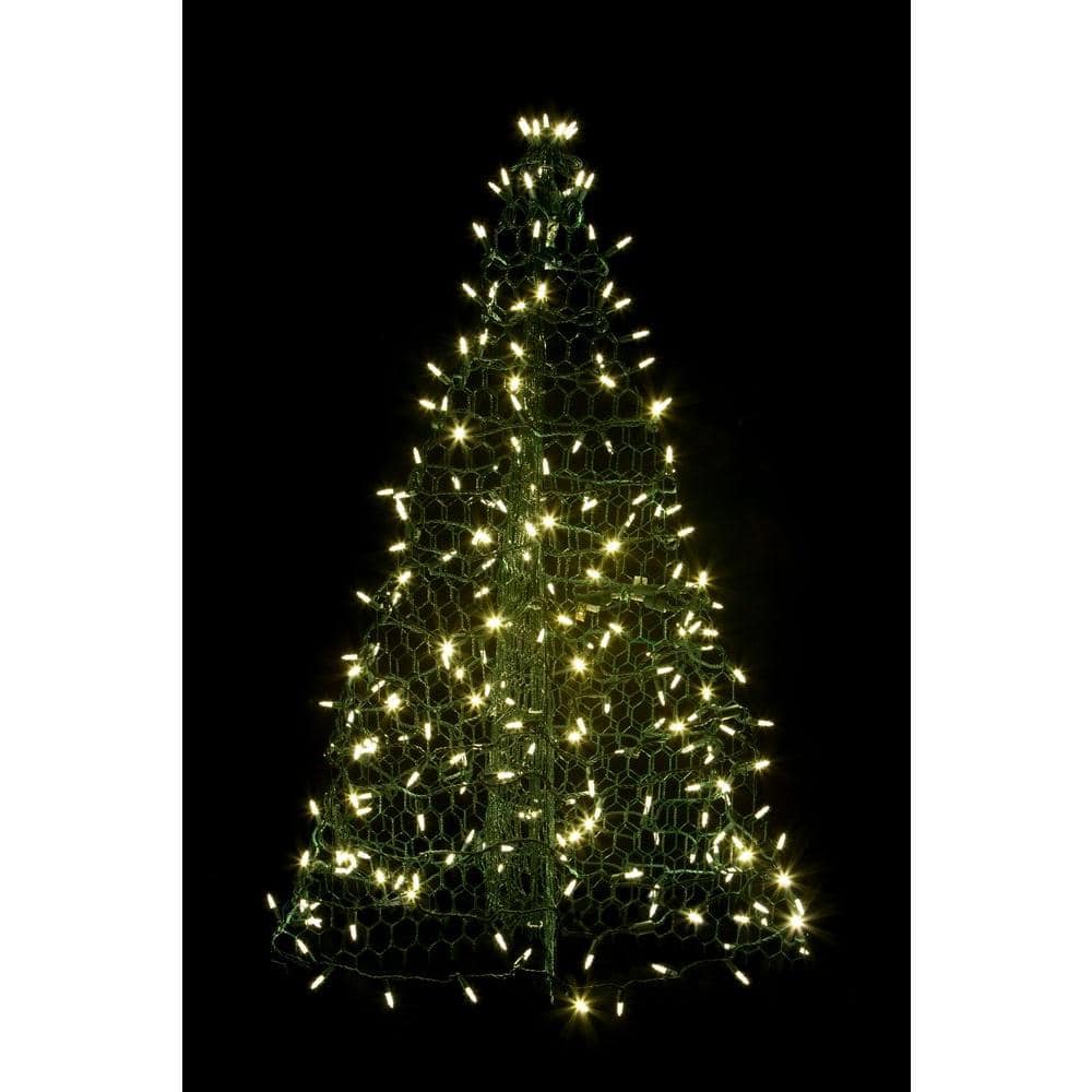 Crab Pot Trees 3 Ft Pre Lit Led Green Artificial Christmas Tree With Green Frame And 160 Multi Color Lights G3m Led The Home Depot