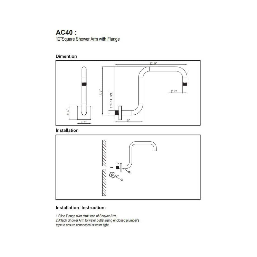 Rubbed Bronze Wall-Mounted Gooseneck Shower Arm