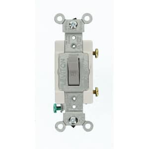 15 Amp Commercial Grade Single Pole Toggle Switch, Gray
