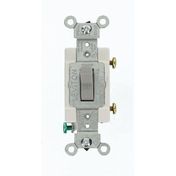 Leviton 15 Amp Commercial Grade Single Pole Toggle Switch, Gray