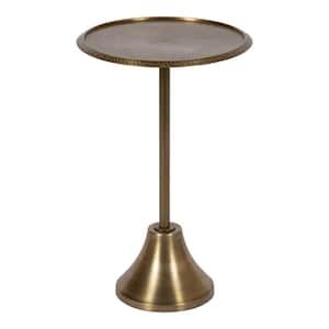 Sanzo 15.00 in. Gold Round Metal End Table