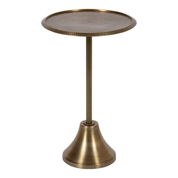 Kate and Laurel Sanzo 15.00 in. Gold Round Metal End Table