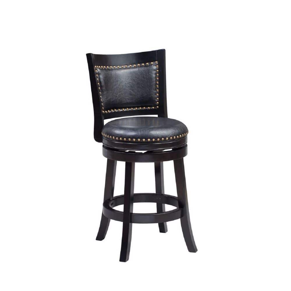 24 in. Black Bristol Swivel Stool