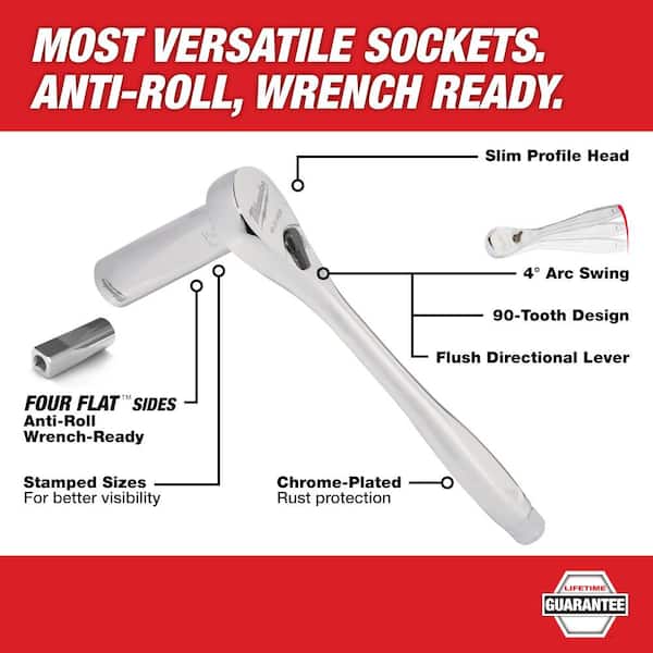 1/4 in., 3/8 in., and 1/2 in. Drive SAE/Metric Ratchet and Socket Set w/Combination Wrench and Pry Bar Set (221-Piece)