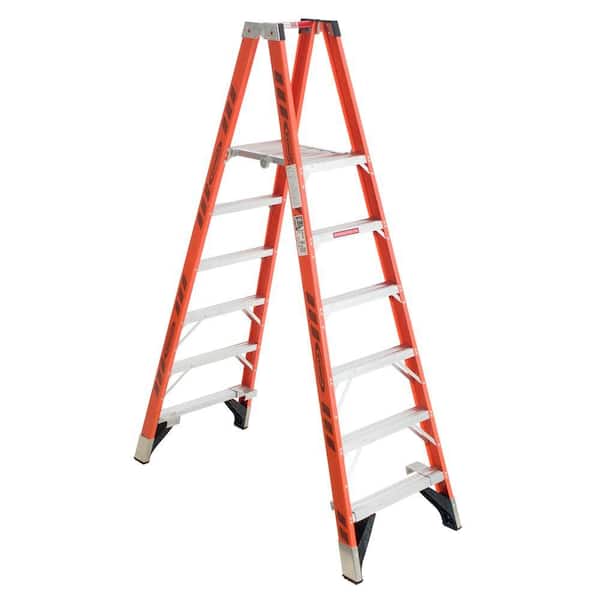 Werner 6 ft. Fiberglass Platform Twin Step Ladder (12 ft. Reach Height) with 300 lb. Load Capacity Type IA Duty Rating