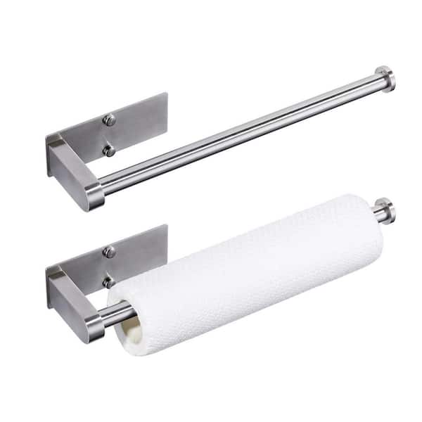 Wall Mount Stainless Steel Paper Towel Holder Under Cabinet in Brushed Nickel (2-Pieces)