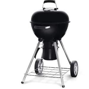 18 in. Kettle Charcoal Grill in Black with Built-In Thermometer