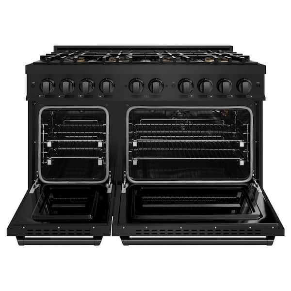 48 in. 6.7 cu. ft. Classic Gas Range with 8 Burner DuoPro Cooktop and Dual Ovens in Black Stainless Steel