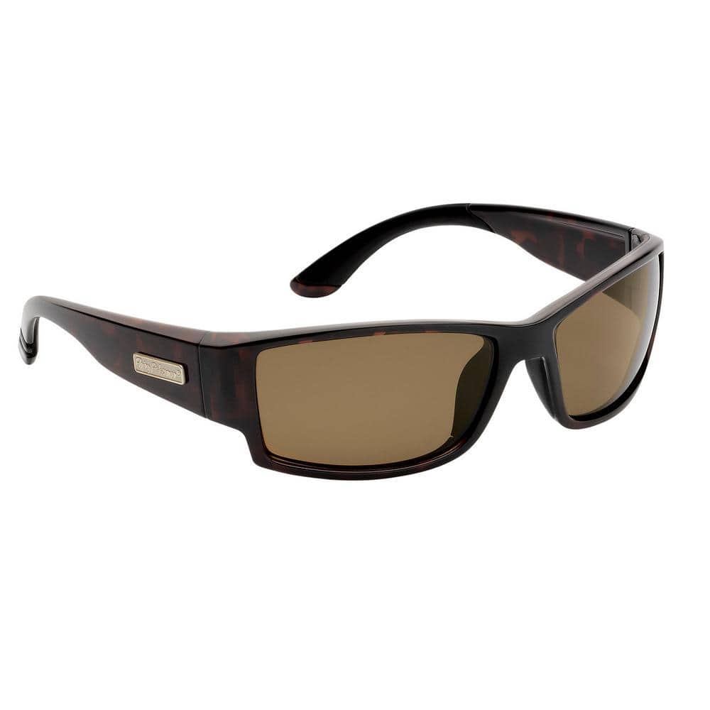 Flying Fisherman Razor Polarized Sunglasses Dark Tortoise Frame with Amber Lens