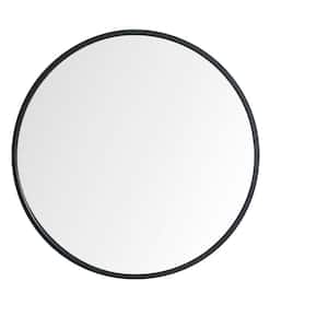 32 in. W x 32 in. H Modern Round Framed Black Mirror
