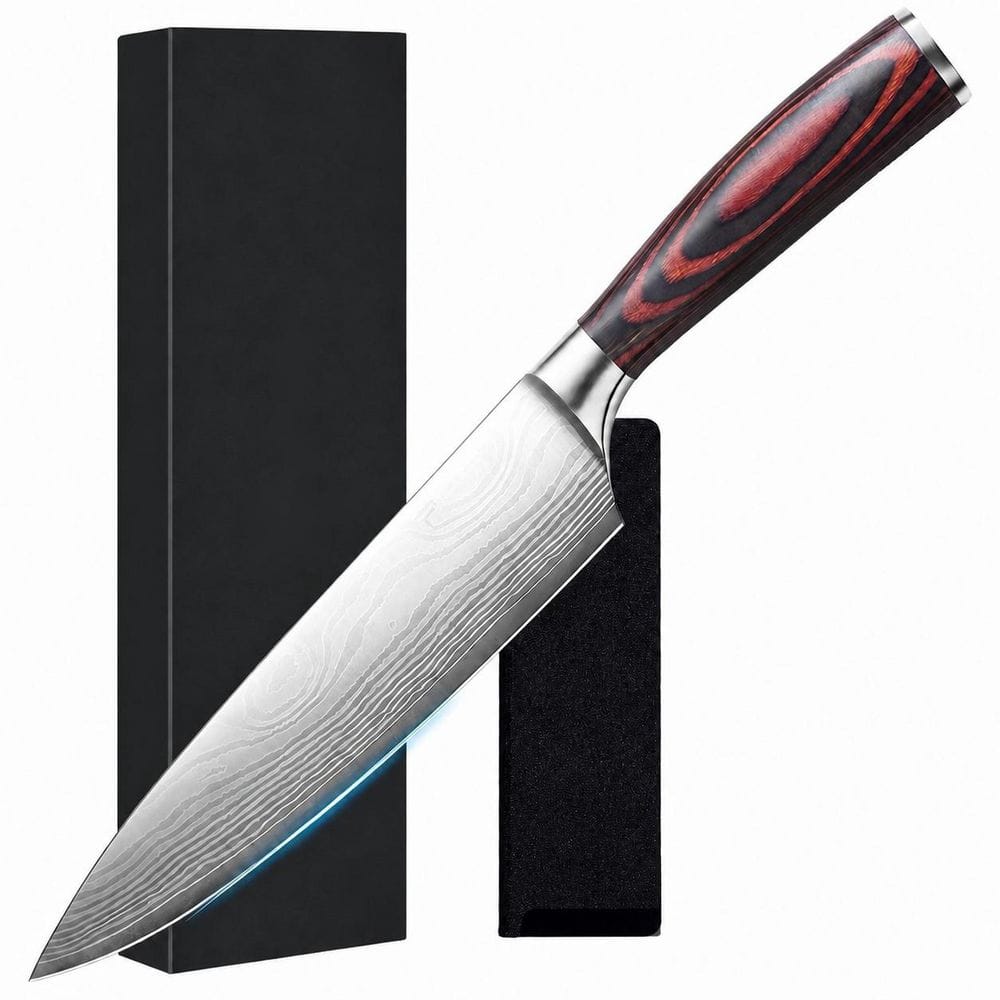 8 in. High Carbon Stainless Steel Ultra Sharp Chef Knife with Ergonomic Wood Handle for Chopping Slicing Mincing Dicing price history on PriceWatchPro