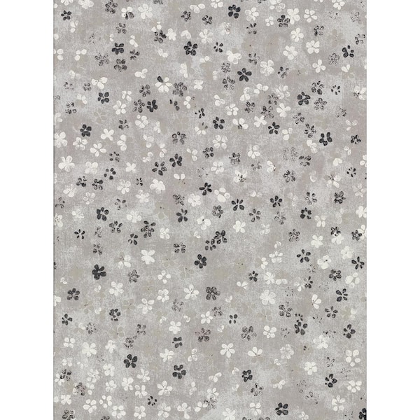 Cosima Grey Miniature Floral Grey Paper Strippable Roll (Covers 60.8 sq. ft.)