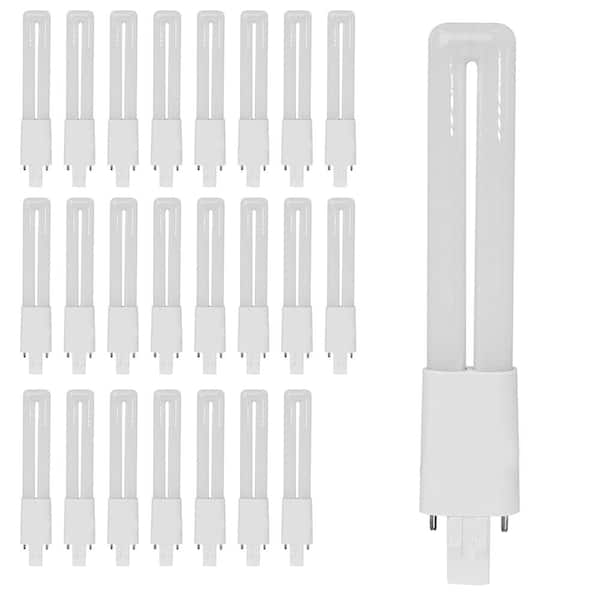 13-Watt Equivalent PL Twin Tube CFLNI Bi-Pin Plug-In GX23 Base CFL Replacement LED Light Bulb, Soft White 2700K(24-Pack)