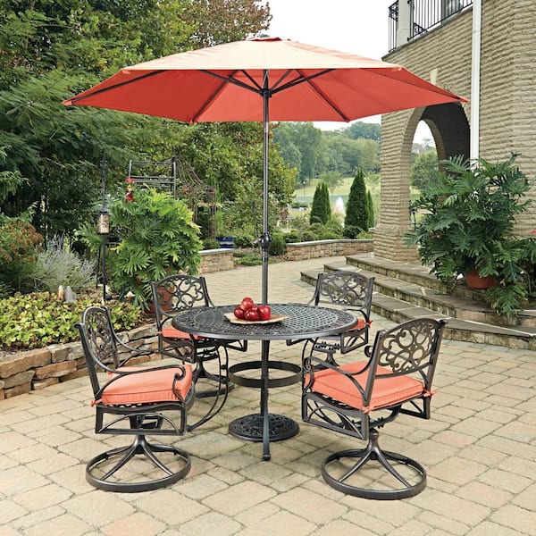 Sanibel Rust Bronze Swivel Rocking Cast Aluminum Outdoor Dining Chair
