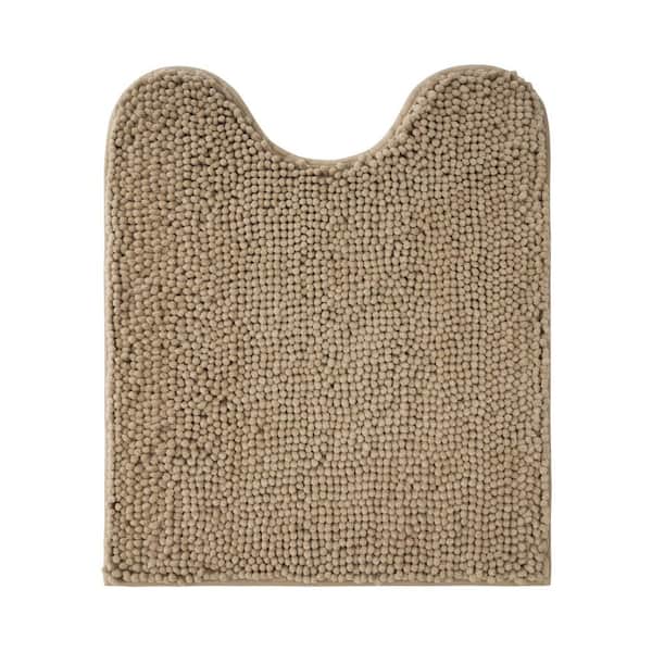 Resort Collection Plush Shag Chenille Brown 20 in. x 24 in. Bath Rug