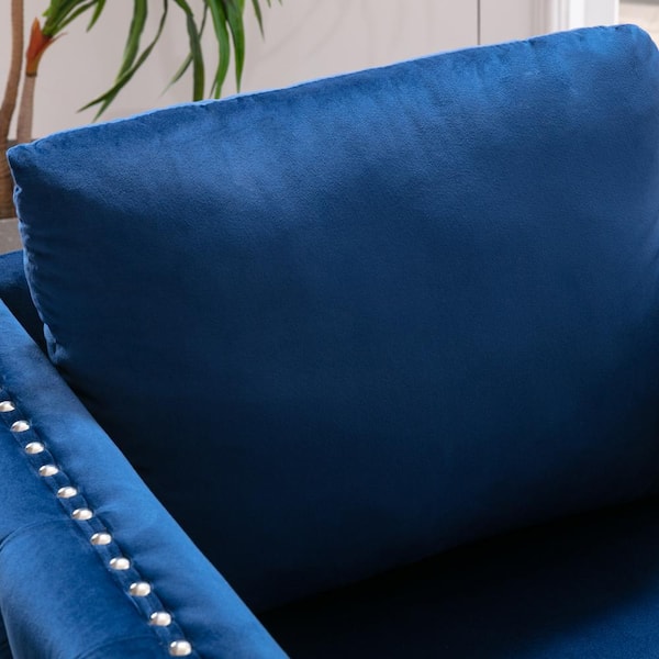 Maya Sofa & Loveseat Set in Royal Blue Velvet Fabric w/Options