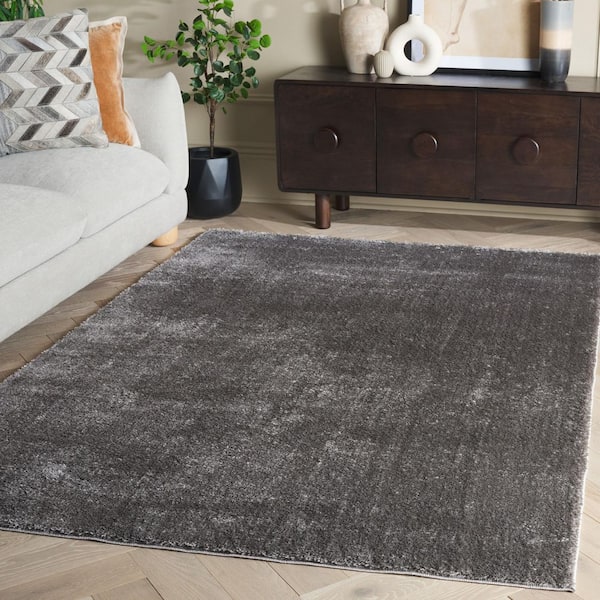 Penelope Shag 9 ft. x 12 ft. Gray Modern Solid Area Rug