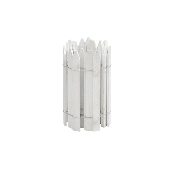 Greenes Fence 16 in. H x 8 ft. L Cedar Wood Garden Picket Fence, White (2-Pack, 16 ft. L Total)