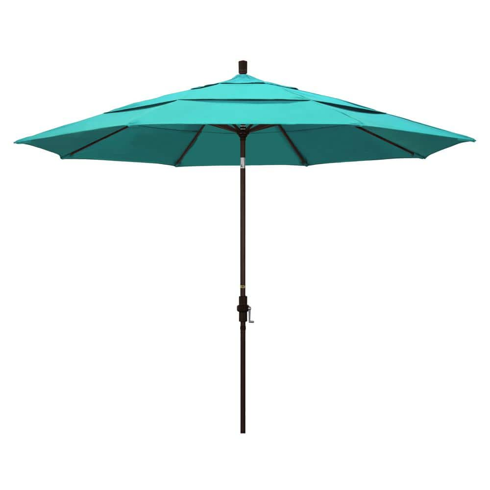 California Umbrella 11 ft. Bronze Aluminum Market Patio Umbrella with ...