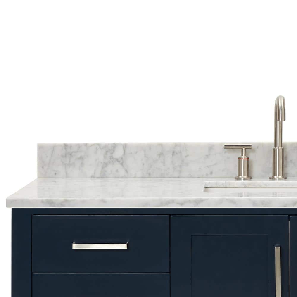 Magnolia 55" Midnight Blue Vanity with Carrara Marble Top