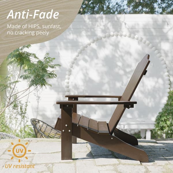 Phillida Brown Recycled HIPS Plastic Weather Resistant Reclining Outdoor Adirondack Chair Patio Fire Pit Chair(4pack)