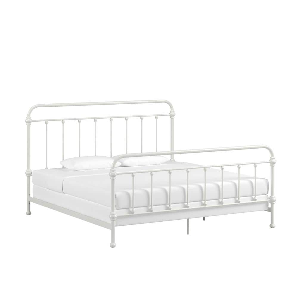 HomeSullivan Antique White Antique Graceful Victorian Metal Bed ...