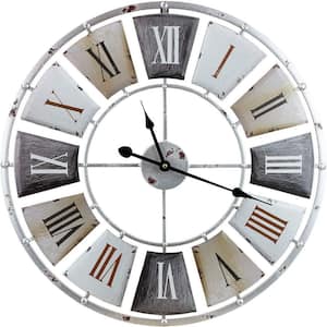 Delia Wooden Roman Numeral Wall Clock - Magnolia