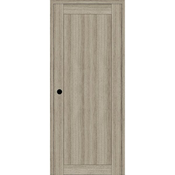 Belldinni 1 Panel Shaker 32 in. x 84 in. Right Hand Active Shambor Wood DIY-Friendly Single Prehung Interior Door