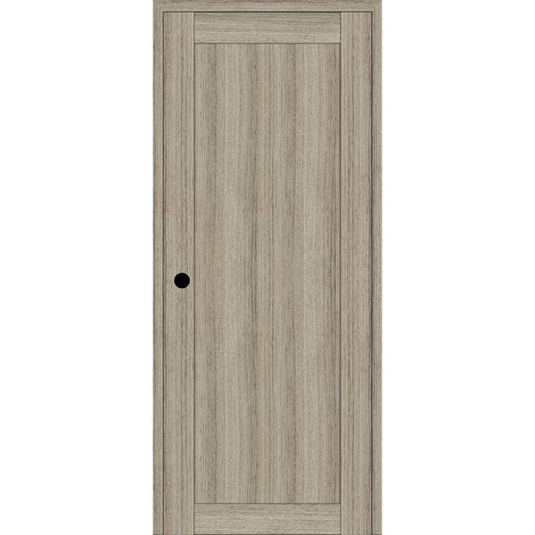 Belldinni 1 Panel Shaker 24 in. x 84 in. Right Hand Active Shambor Wood DIY-Friendly Single Prehung Interior Door