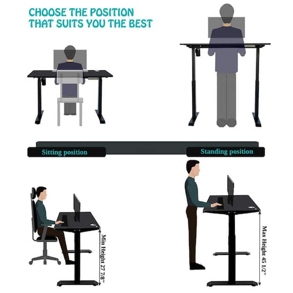 Ergomax height adjustable ergonomic shop standing workstation