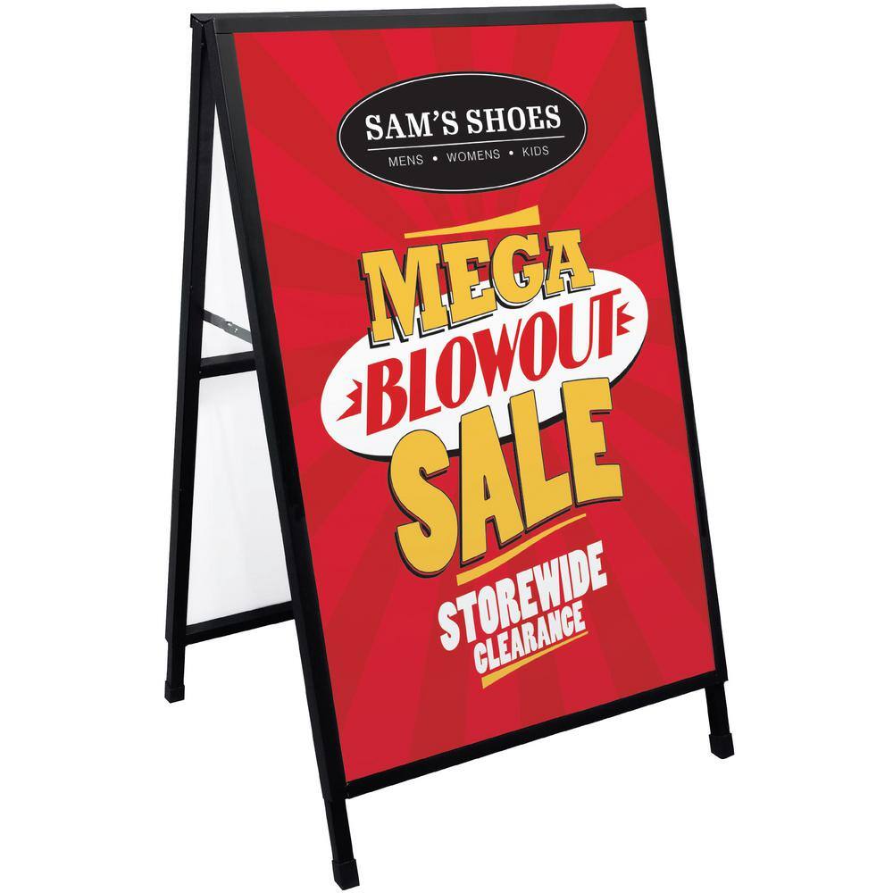 Black Metal Freestanding A-Frame Event Sign, 24" x 36"