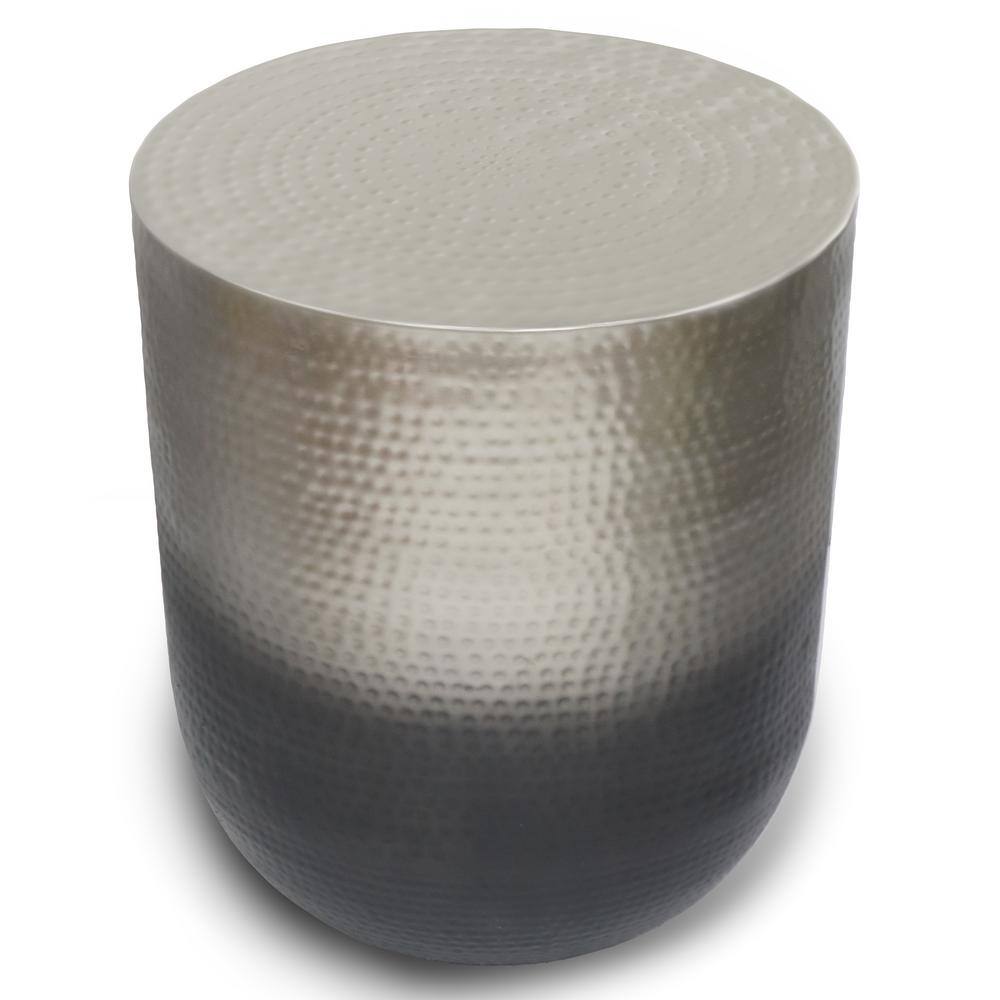 Nova Silver Ombre Round Metal Side Table